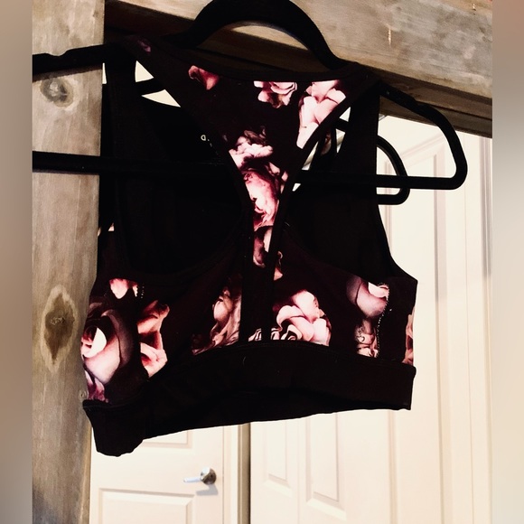 Floral Roses Sports Bra Racer Back - Picture 3 of 3